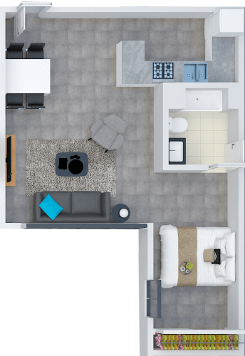 a floor plan of our studio apartment at riviera palms